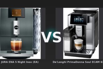 Vergleich: JURA ENA 5 Night Inox (EA) vs De'Longhi PrimaDonna Soul ECAM 610.75.MB - JURA ENA 5 vs De'Longhi PrimaDonna Soul: Vollautomaten im Test 2026