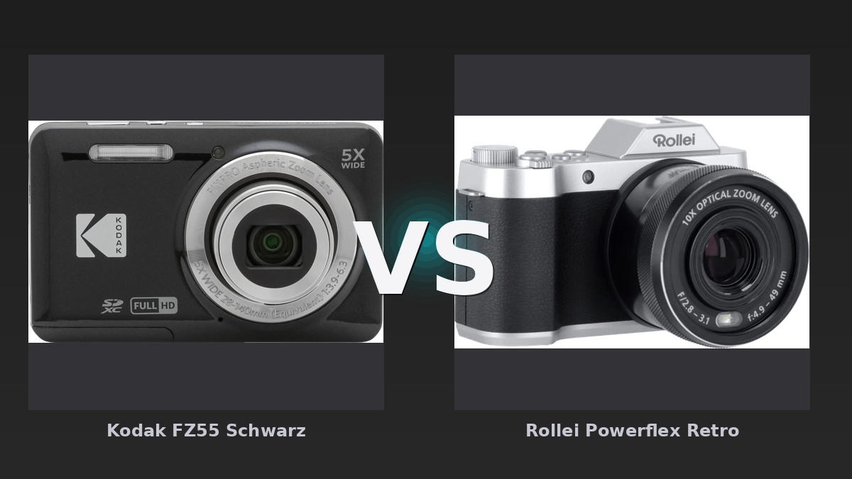 Vergleich: Kodak FZ55 Schwarz vs Rollei Powerflex Retro - Kodak FZ55 vs Rollei Powerflex Retro: Günstige Kompaktkameras im Vergleich