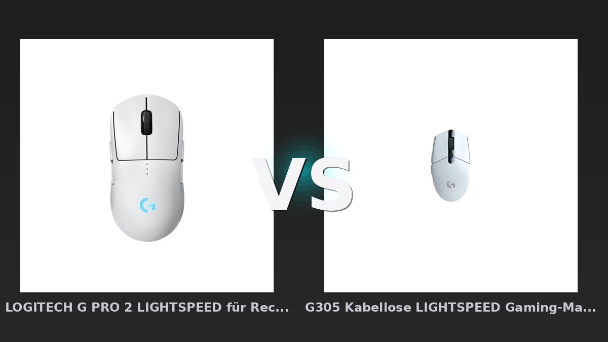 Vergleich: LOGITECH G PRO 2 LIGHTSPEED für Rechts- und Linkshänder Gaming-Maus, Weiß vs G305 Kabellose LIGHTSPEED Gaming-Maus – Weiß - LOGITECH G 2 vs G305 Kabellose LIGHTSPEED: Der KI-Audit