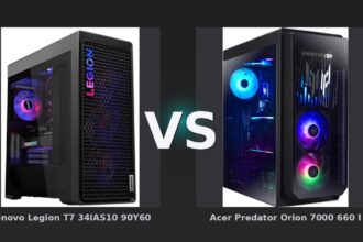 Vergleich: Lenovo Legion T7 34IAS10 90Y60080MH vs Acer Predator Orion 7000 660 IU9K85804