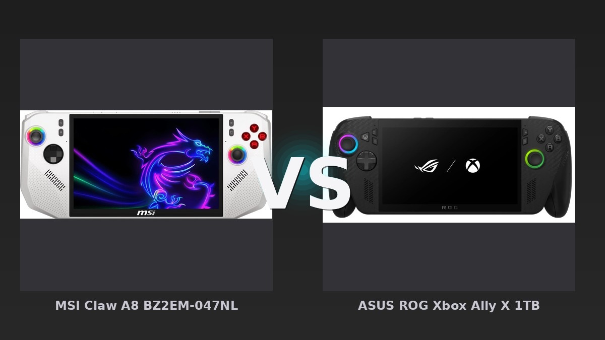 Vergleich: MSI Claw A8 BZ2EM-047NL vs ASUS ROG Xbox Ally X 1TB - MSI Claw A8 vs. ASUS ROG Ally X – Intels Herausforderer gegen AMDs etablierten Handheld