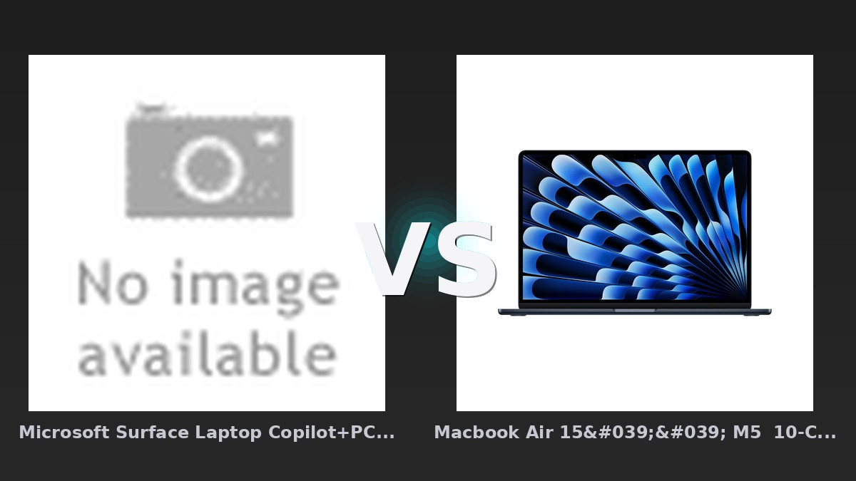 Vergleich: Microsoft Surface Laptop Copilot+PC - 15" - Snapdragon X Elite - 16GB RAM/256GB SSD (Platin) vs Macbook Air 15'' M5 10-Core CPU 10-Core GPU - Mitternacht - 2026 - 32GB - 512GBSSD - Microsoft Surface Laptop vs Macbook Air 15'': Der KI-Audit