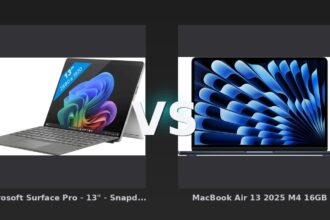 Vergleich: Microsoft Surface Pro - 13" - Snapdragon X Plus - 16GB RAM/256GB SSD (Platin) vs MacBook Air 13 2025 M4 16GB - Surface Pro 13 (Snapdragon X Plus) vs MacBook Air 13 M4: ARM-Notebooks im direkten Vergleich