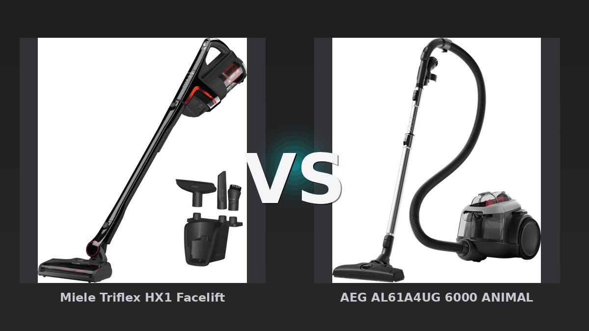 Vergleich: Miele Triflex HX1 Facelift vs AEG AL61A4UG 6000 ANIMAL - Miele Triflex HX1 vs AEG AL61A4UG 6000: Der KI-Audit
