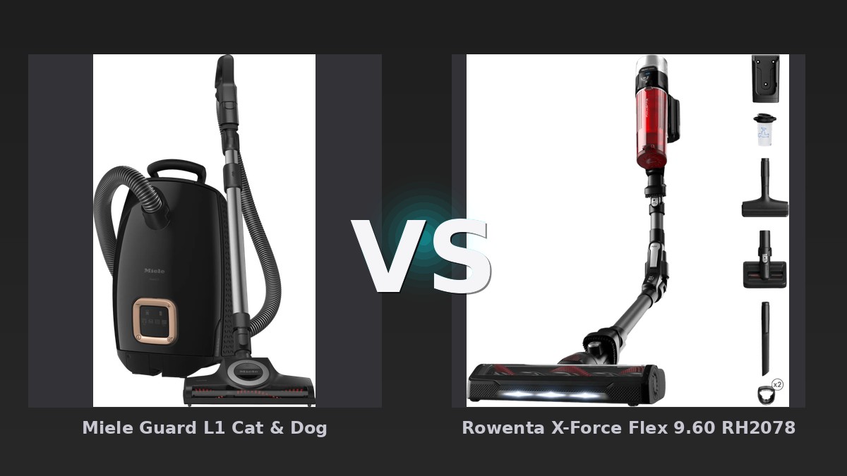 Vergleich: Miele Guard L1 Cat & Dog vs Rowenta X-Force Flex 9.60 RH2078 - Miele Guard L1 vs Rowenta X-Force Flex: Der KI-Audit