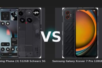 Vergleich: Nothing Phone (3) 512GB Schwarz 5G vs Samsung Galaxy Xcover 7 Pro 128GB Schwarz 5G Enterprise Edition - Nothing Phone (3) vs Samsung Xcover 7 Pro: Leistungsriese trifft auf Outdoor-Profi