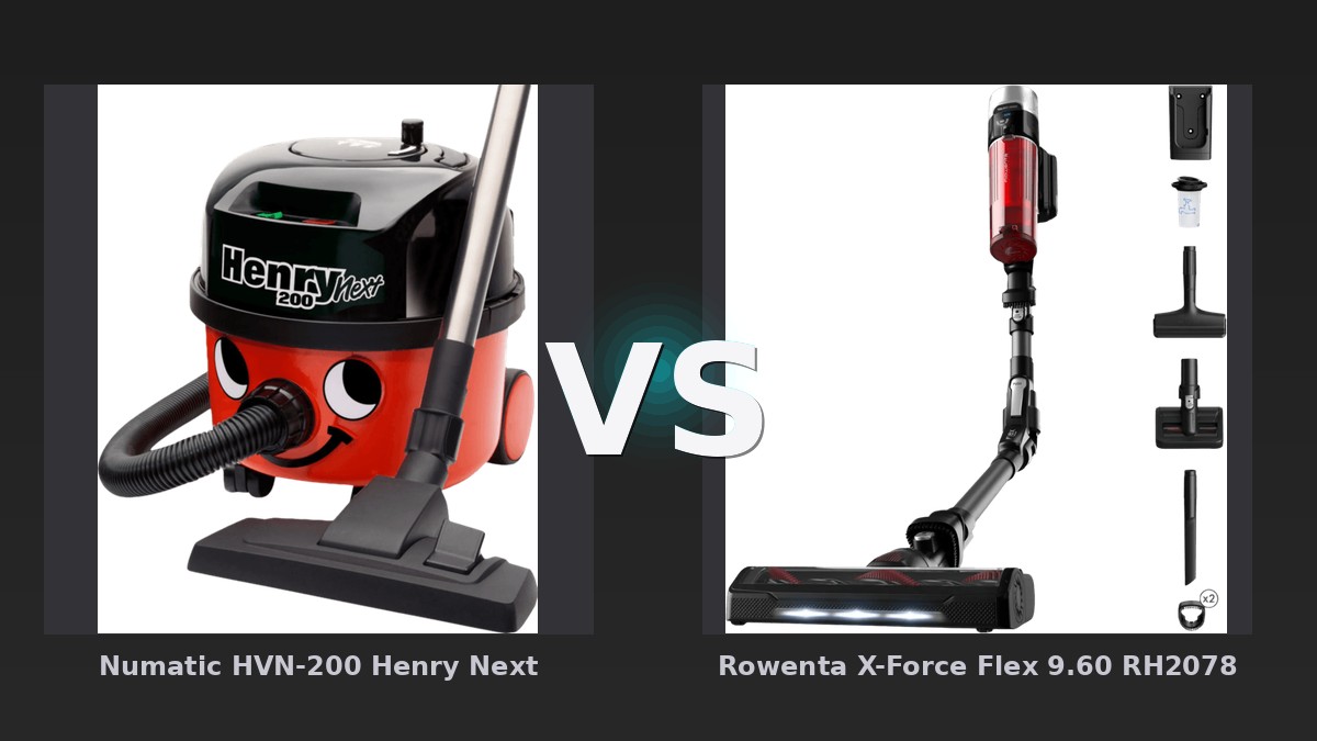 Vergleich: Numatic HVN-200 Henry Next vs Rowenta X-Force Flex 9.60 RH2078 - Numatic HVN-200 Henry vs Rowenta X-Force Flex: Der KI-Audit