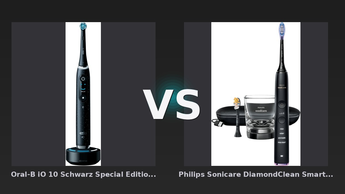 Vergleich: Oral-B iO 10 Schwarz Special Edition vs Philips Sonicare DiamondClean Smart 9400 HX9917/89 - Oral-B iO 10 vs Philips Sonicare DiamondClean: Der KI-Audit