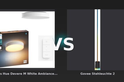 Vergleich: Philips Hue Devere M White Ambiance Badezimmerdeckenleuchte Weiß + Dimmer vs Govee Stehleuchte 2 - Philips Hue Devere vs Govee Stehleuchte 2: Der KI-Audit