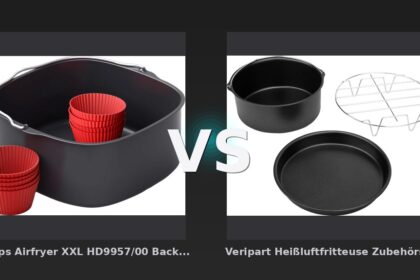 Vergleich: Philips Airfryer XXL HD9957/00 Backset vs Veripart Heißluftfritteuse Zubehörset 3-teilig - Philips Airfryer XXL Backset vs. Veripart Zubehörset: Günstiger und vielseitiger?