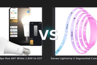 Vergleich: Philips Hue A67 White 1.600 lm E27 vs Govee Lightstrip S Segmented Colour Control 10 Meter - Philips Hue A67 vs Govee Lightstrip S: Der KI-Audit