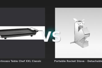 Vergleich: Princess Table Chef XXL Classic vs Portable Rocket Stove – Detachable Wood-Burning for Camping | Traverseon - Princess Table Chef XXL Classic vs. Traverseon Portable Rocket Stove – Preis-Leistungs-Vergleich zwe