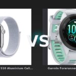 Vergleich: RP// Apple Watch S10 Aluminium Cellular 42mm Silber (Sport Loop blaue Wolke) vs Garmin Forerunner 265S Weiß - Apple Watch S10 vs Garmin Forerunner 265S: Zwei Welten treffen aufeinander
