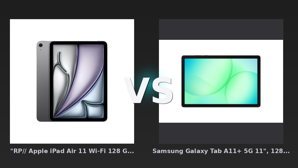 Vergleich: "RP// Apple iPad Air 11 Wi-Fi 128 GB Spacegrau M3- 2025" vs Samsung Galaxy Tab A11+ 5G 11", 128 GB Gray - Apple iPad Air 11 (2025) vs Samsung Galaxy Tab A11+ 5G – Tablet-Vergleich 2026