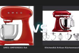 Vergleich: SMEG SMF05RDEU Rot vs KitchenAid Artisan Küchenmaschine 5KSM175PS Liebesapfelrot