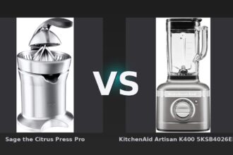 Vergleich: Sage the Citrus Press Pro vs KitchenAid Artisan K400 5KSB4026EMS Medaillon silber - Sage the Citrus vs KitchenAid Artisan K400: Der KI-Audit