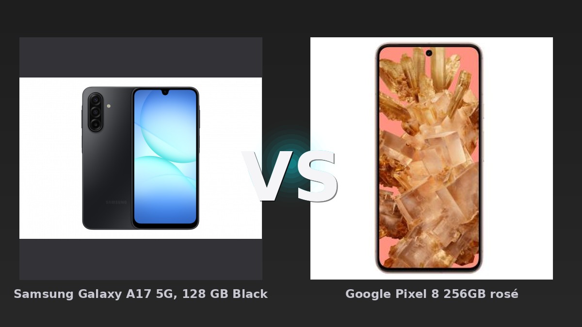 Vergleich: Samsung Galaxy A17 5G, 128 GB Black vs Google Pixel 8 256GB rosé - Samsung Galaxy A17 vs Google Pixel 8: Der KI-Audit