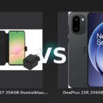 Vergleich: Samsung Galaxy A57 256GB Dunkelblau 5G + Basis-Zubehörset vs OnePlus 15R 256GB Schwarz 5G - Samsung Galaxy A57 vs. OnePlus 15R: Mittelklasse-Duell mit klarem Preis-Leistungs-Sieger
