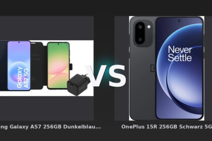 Vergleich: Samsung Galaxy A57 256GB Dunkelblau 5G + Basis-Zubehörset vs OnePlus 15R 256GB Schwarz 5G - Samsung Galaxy A57 vs. OnePlus 15R: Mittelklasse-Duell mit klarem Preis-Leistungs-Sieger