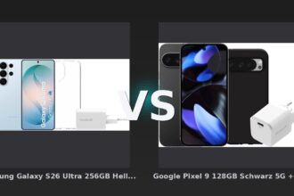 Vergleich: Samsung Galaxy S26 Ultra 256GB Hellblau 5G + Basis-Zubehörset vs Google Pixel 9 128GB Schwarz 5G + Zubehörset - Samsung Galaxy S26 Ultra 256GB Hellblau 5G + Basis-Zubehörset vs Google Pixel 9 128GB Schwarz 5G + Zubehörset: Vergleich