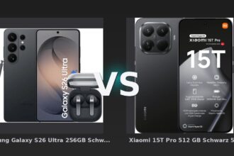 Vergleich: Samsung Galaxy S26 Ultra 256GB Schwarz 5G + Samsung Galaxy Buds4 Pro Schwarz vs Xiaomi 15T Pro 512 GB Schwarz 5G - Samsung Galaxy S26 vs Xiaomi 15T Schwarz: Der KI-Audit