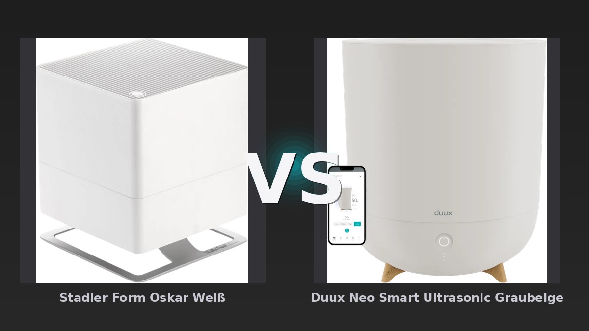Vergleich: Stadler Form Oskar Weiß vs Duux Neo Smart Ultrasonic Graubeige - Stadler Form Oskar vs. Duux Neo Smart Ultrasonic – Klassischer Verdunster trifft auf smarten Ultrasc