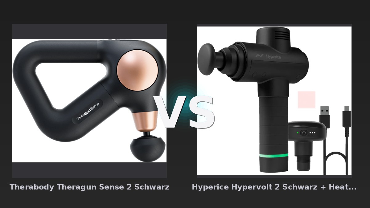 Vergleich: Therabody Theragun Sense 2 Schwarz vs Hyperice Hypervolt 2 Schwarz + Heated Head - Therabody Theragun Sense vs Hyperice Hypervolt 2: Der KI-Audit