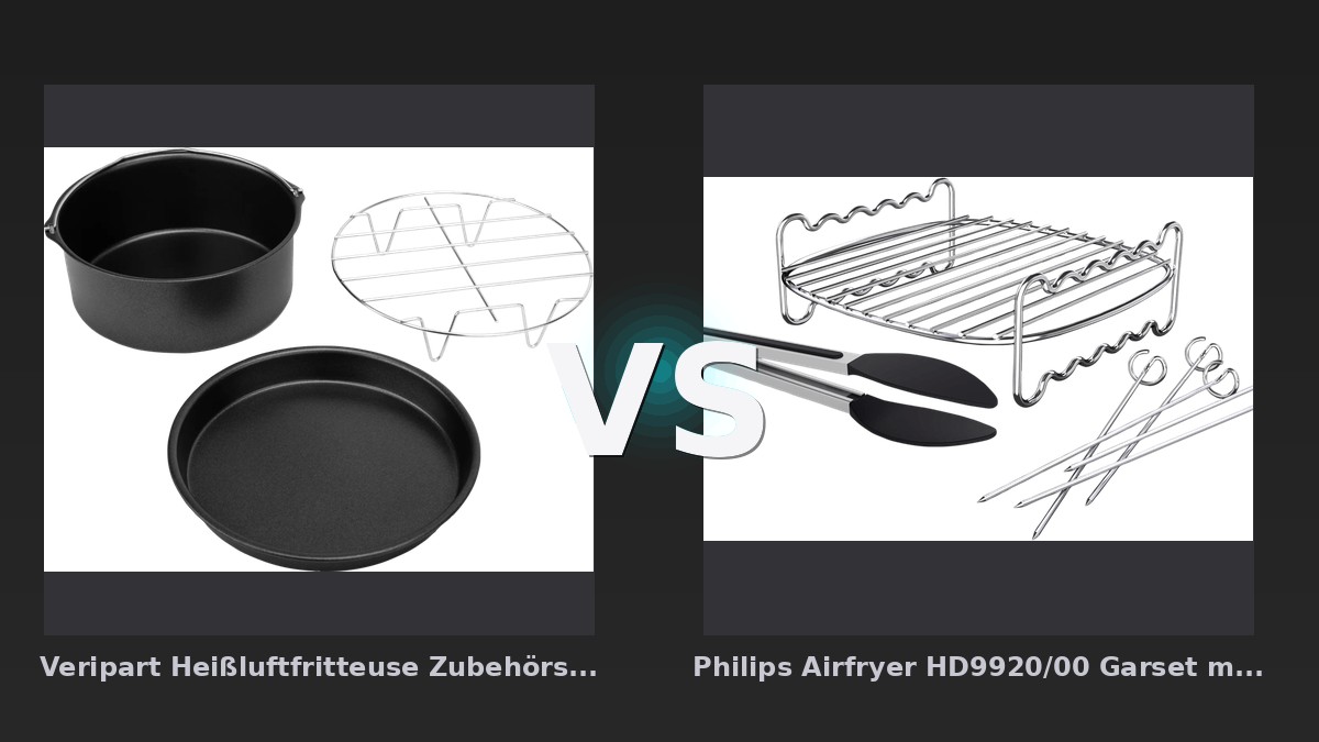 Vergleich: Veripart Heißluftfritteuse Zubehörset 3-teilig vs Philips Airfryer HD9920/00 Garset mit zwei Ebenen - Veripart Heißluftfritteuse Zubehörset vs Philips Airfryer HD9920/00