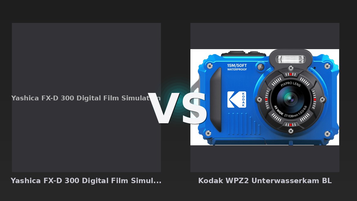 Vergleich: Yashica FX-D 300 Digital Film Simulation Kamera vs Kodak WPZ2 Unterwasserkam BL - Yashica FX-D 300 vs Kodak WPZ2: Retro-Charme trifft Outdoor-Robustheit
