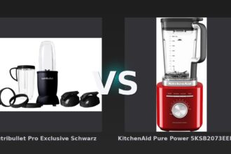 Vergleich: nutribullet Pro Exclusive Schwarz vs KitchenAid Pure Power 5KSB2073EER Empire Rot - NutriBullet Pro vs. KitchenAid Pure Power: Der kleine Smoothie-Macher gegen die Küchen-Kraftmaschine