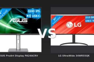 Vergleich: ASUS ProArt Display PA24ACRV vs LG UltraWide 34WR55QK - ASUS ProArt PA24ACRV vs LG UltraWide 34WR55QK: Profi-Monitor gegen UltraWide Allrounder