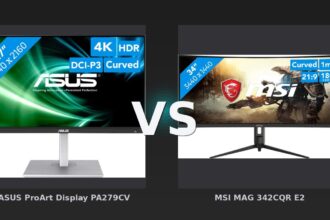 Vergleich: ASUS ProArt Display PA279CV vs MSI MAG 342CQR E2 - ASUS ProArt PA279CV vs MSI MAG 342CQR E2: 4K-Profi gegen Ultrawide-Gaming