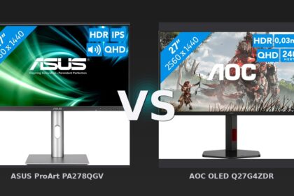 Vergleich: ASUS ProArt PA278QGV vs AOC OLED Q27G4ZDR - ASUS ProArt PA278QGV vs. AOC OLED Q27G4ZDR: Profi-IPS gegen Gaming-OLED