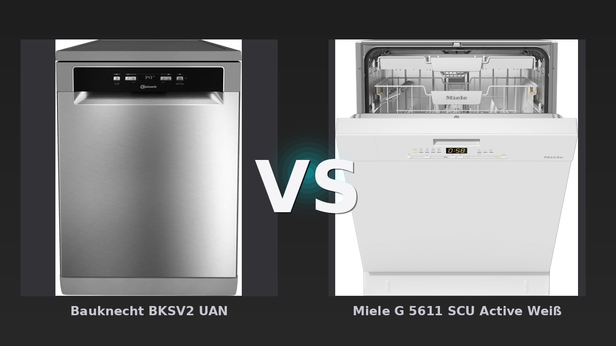 Vergleich: Bauknecht BKSV2 UAN vs Miele G 5611 SCU Active Weiß - Bauknecht BKSV2 UAN vs Miele G 5611 SCU Active: Preis-Leistungssieger gegen Premium