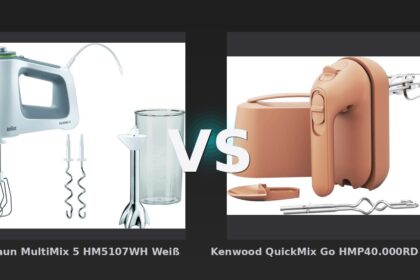 Vergleich: Braun MultiMix 5 HM5107WH Weiß vs Kenwood QuickMix Go HMP40.000RD Clay Red - Braun MultiMix 5 vs. Kenwood QuickMix Go: Handmixer-Duell mit Leistungsunterschied