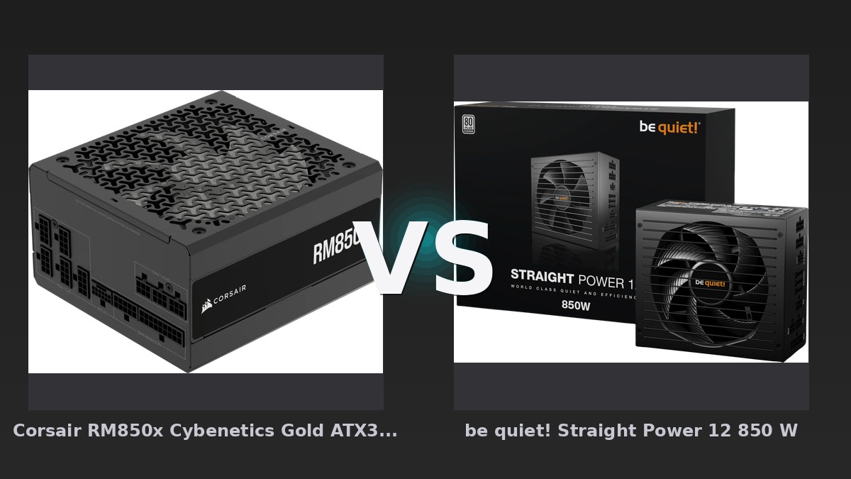 Vergleich: Corsair RM850x Cybenetics Gold ATX3.1 PCIe5.1 vs be quiet! Straight Power 12 850 W - Corsair RM850x vs be quiet! Straight Power 12 850W: ATX 3.1 macht den Unterschied