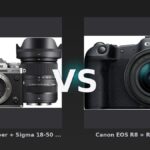 Vergleich: Fujifilm X-T5 Silber + Sigma 18-50 mm f/2.8 DC DN Contemporary vs Canon EOS R8 + RF 24-50mm - Fujifilm X-T5 vs Canon EOS R8: Vollformat vs APS-C – Wer liefert das bessere Bundle?