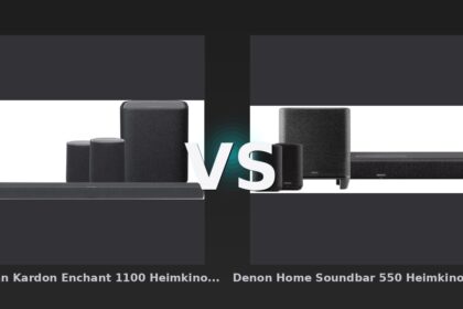 Vergleich: Harman Kardon Enchant 1100 Heimkino-Set vs Denon Home Soundbar 550 Heimkino-Set - Harman Kardon Enchant 1100 vs Denon Home Soundbar 550: Komplettset mit Rear Speakern dominiert