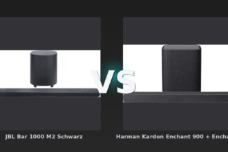 Vergleich: JBL Bar 1000 M2 Schwarz vs Harman Kardon Enchant 900 + Enchant Sub - JBL Bar 1000 M2 vs Harman Kardon Enchant 900 + Sub: Der klare Kanal-Vorteil