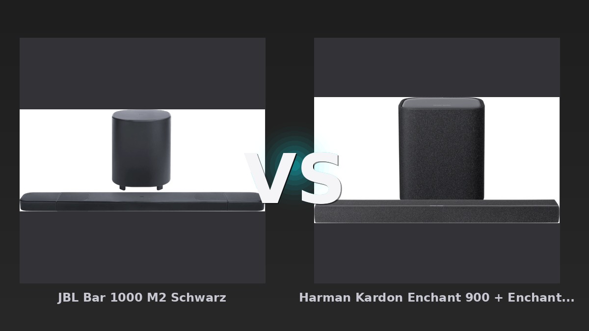Vergleich: JBL Bar 1000 M2 Schwarz vs Harman Kardon Enchant 900 + Enchant Sub - JBL Bar 1000 M2 vs Harman Kardon Enchant 900 + Sub: Der klare Kanal-Vorteil