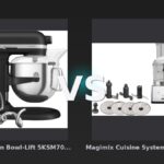 Vergleich: KitchenAid Artisan Bowl-Lift 5KSM70SHXEBK Gusseisen-Schwarz vs Magimix Cuisine Systeme 4200 XL Matt Chrom - KitchenAid Artisan Bowl-Lift vs. Magimix Cuisine Systeme 4200 XL – Leistung trifft auf Tradition