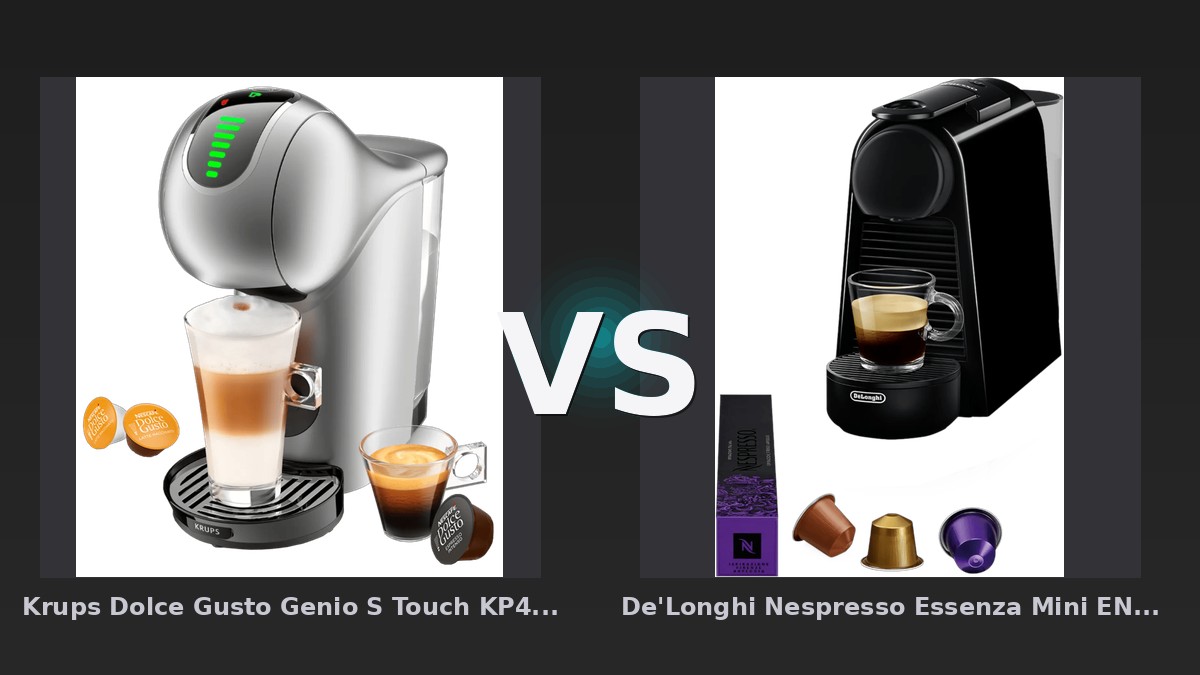 Vergleich: Krups Dolce Gusto Genio S Touch KP440E vs De'Longhi Nespresso Essenza Mini EN85.BAE - Krups Dolce Gusto Genio S Touch vs De'Longhi Nespresso Essenza Mini: Kapselkrieg der Systeme