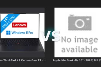 Vergleich: Lenovo ThinkPad X1 Carbon Gen 13 - 21NY000XMH QWERTY [Englische Tastatur] vs Apple MacBook Air 15" (2026) M5 (10 CPU / 10 GPU) 32GB/1TB Mitternacht QWERTZ - Lenovo ThinkPad X1 Carbon Gen 13 vs Apple MacBook Air 15" M5 (2026): Der ultimative Business-Ultrabo