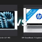 Vergleich: MacBook Air 13" M5 vs HP OmniBook 7 Copilot+ PC 17-dc0075ng - 17,3" - Intel Core Ultra 7 - 32GB RAM/1TB SSD - MacBook Air M5 vs. HP OmniBook 7: Leicht und effizient trifft auf großen Bildschirm und viel RAM