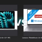 Vergleich: MacBook Air 13" M5 vs Lenovo ThinkBook 14 G8 IRL - 21SG00HLMH QWERTY [Englische Tastatur] - MacBook Air 13" M5 vs Lenovo ThinkBook 14 G8: Der leichte und langlebige Sieger