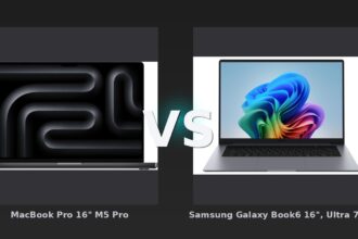 Vergleich: MacBook Pro 16" M5 Pro vs Samsung Galaxy Book6 16", Ultra 7, 32 GB, Copilot+ PC, 1 TB Gray - MacBook Pro 16 M5 Pro vs Samsung Galaxy Book6 16: High-End-Laptop-Vergleich 2026