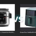 Vergleich: Ninja Foodi 11-in-1 SmartLid Multikocher | OL550EU | von SharkNinja vs GreenPan Heißluftfritteuse "Bistro" 1 Korb 7,2 l, grün - Ninja Foodi 11-in-1 vs. GreenPan Bistro: Multikocher-Allrounder gegen reine Heißluftfritteuse