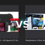 Vergleich: Nintendo Switch 2 + EA Sports FC 26 + BlueBuilt Schutzhülle vs PlayStation 5 Slim Digital Edition Fortnite Set + Zusätzlicher Controller Weiß + Ladestation - Nintendo Switch 2 vs PlayStation 5 Slim: Der ultimative Bundle-Vergleich