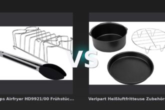 Vergleich: Philips Airfryer HD9921/00 Frühstücksset vs Veripart Heißluftfritteuse Zubehörset 3-teilig - Philips Airfryer Frühstücksset vs. Veripart Zubehörset 3-teilig: Zubehör für Heißluftfritteusen im V