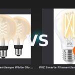 Vergleich: Philips Hue Filamentlampe White Globe E27 3er-Pack vs WiZ Smarte Filamentlampe Standard 6er-Pack - Warm- bis kaltweißes Licht - E27 - Philips Hue Filamentlampe White Globe 3er vs. WiZ Connected Filamentlampe 6er – Preis-Leistungs-Duel
